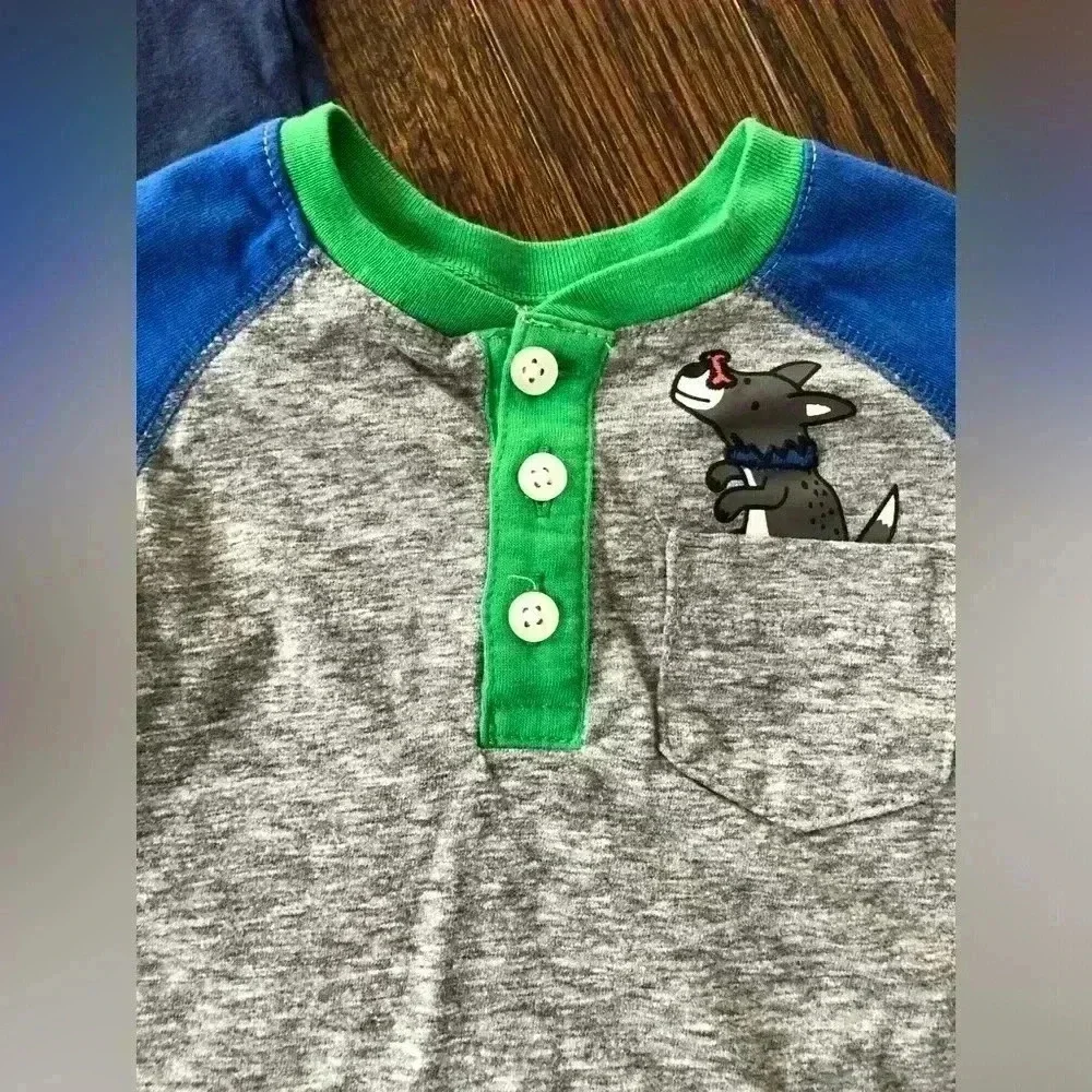 Bundle x3: Carter’s Boys 3M Long-Sleeve T-Shirts - Dinosaurs & Dogs - NWOT!!